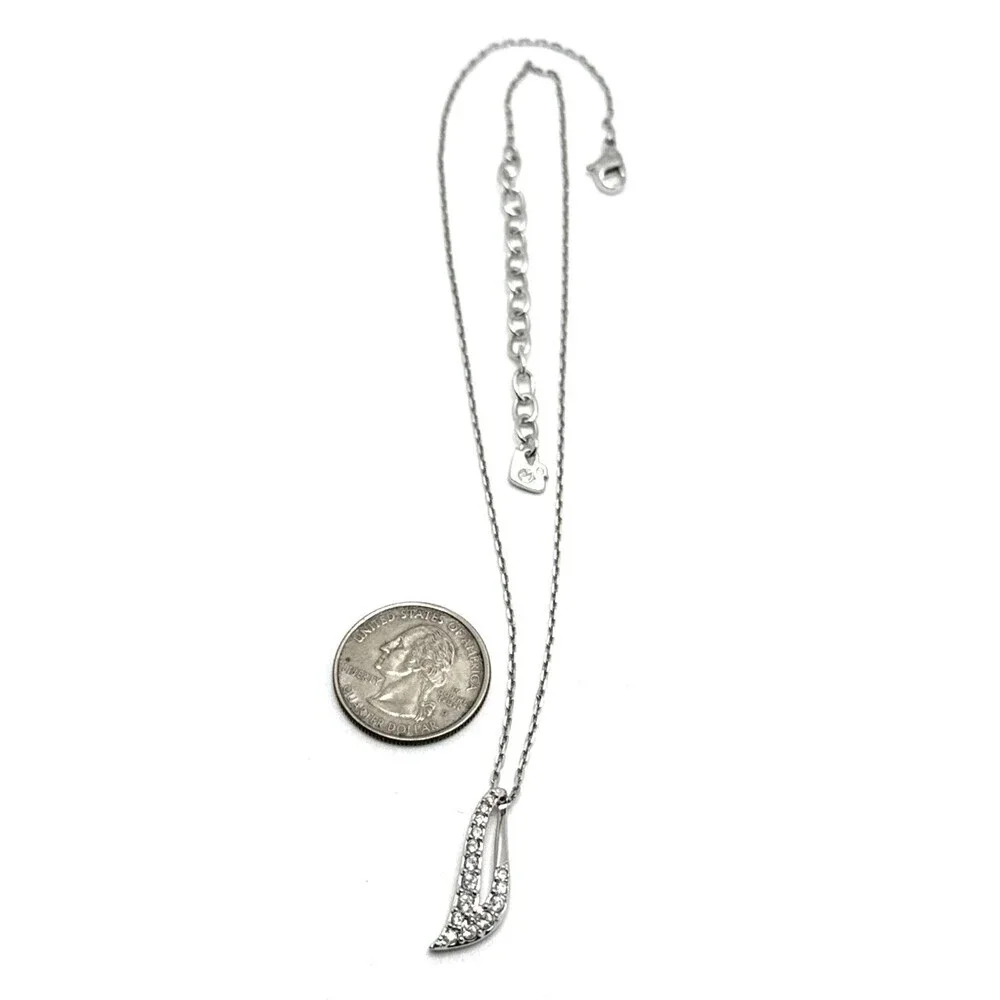 Swarovski Crystal Abstract Pendant Necklace Silver Rhodium Plated 15